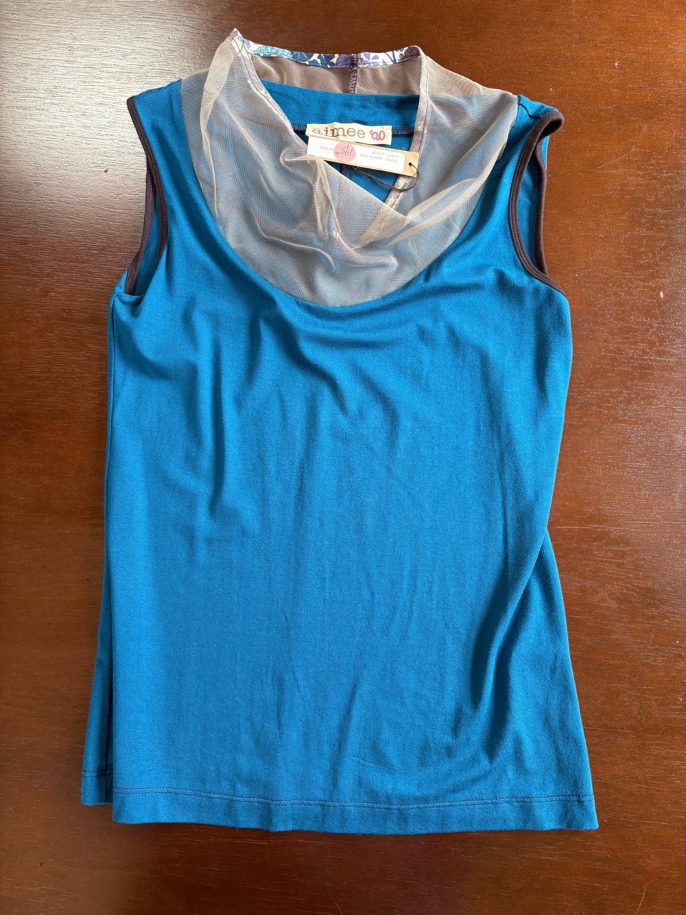 Aimee Teal Scoop Neck Tank Top